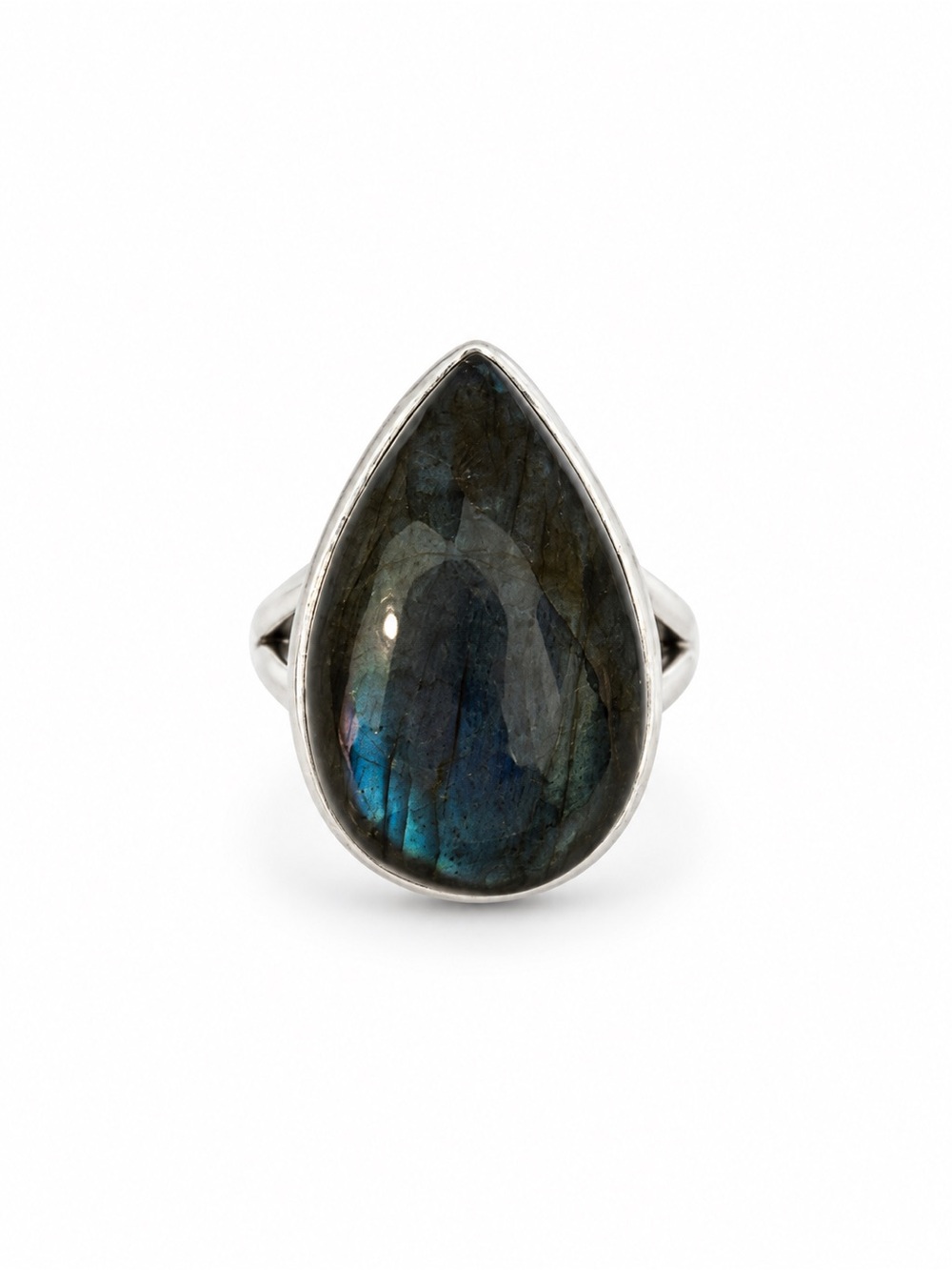 Teardrop Labradorite Ring (S925)